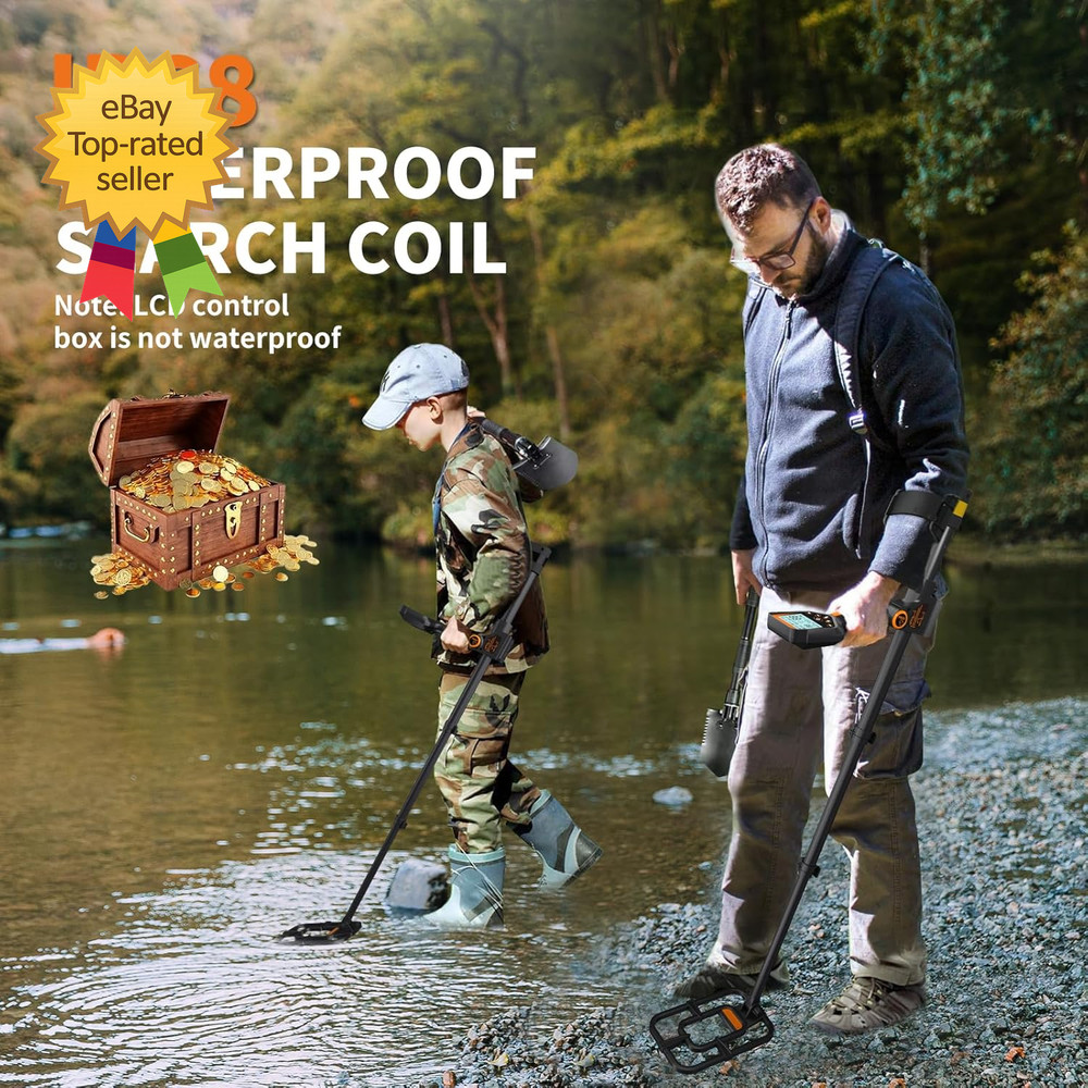 Foldable Rechargeable Metal Detector for Adults Waterproof Adjustable Includes