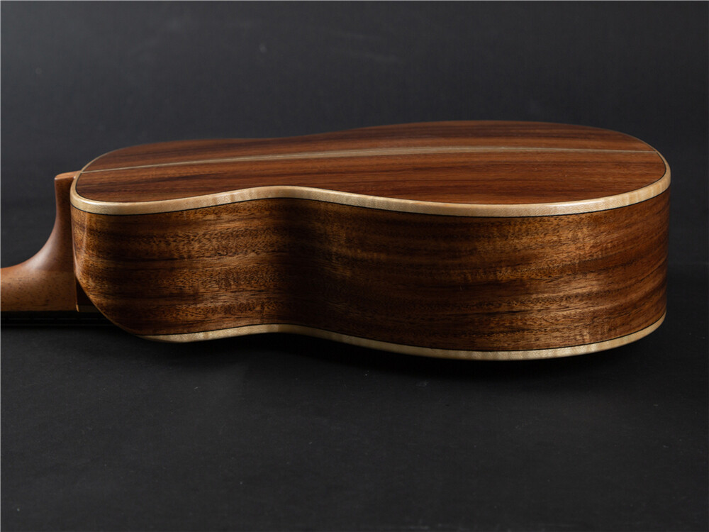 Tiki Solid Koa Cutaway Tenor Ukulele (Abalone Inlay)