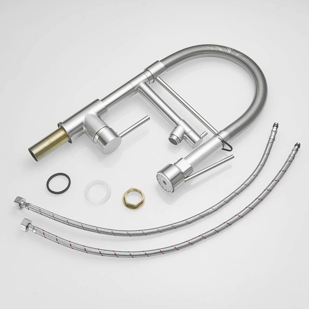 Commercial Style Kitchen Faucet with Pull Down Sprayer