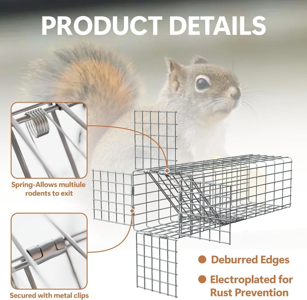 Attic Squirrel Trap One Way Door Copper Mesh Excluder