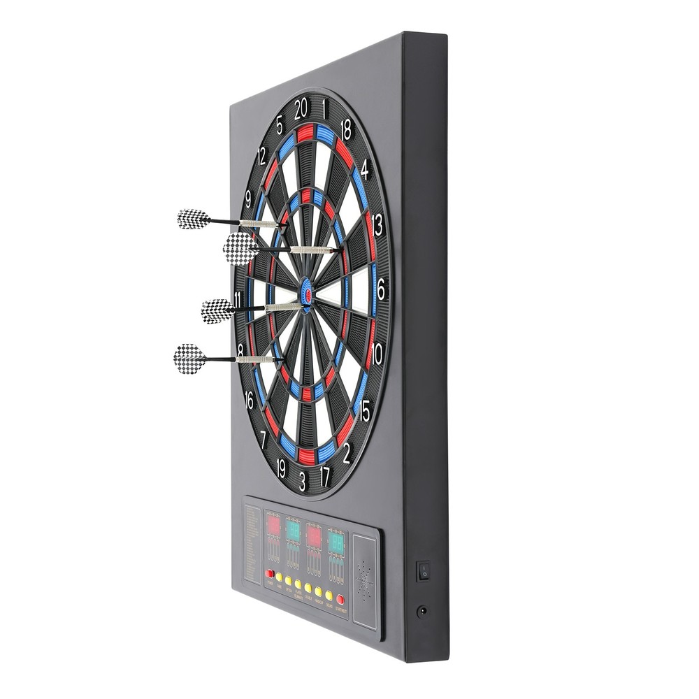 Electronic Scoring Dartboard with 12pcs Soft Darts Set Automatic Scoring Black