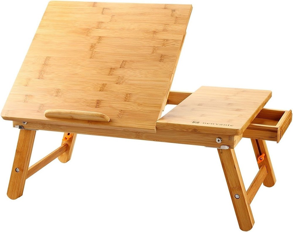 Foldable Bamboo Bed Tray with Drawer