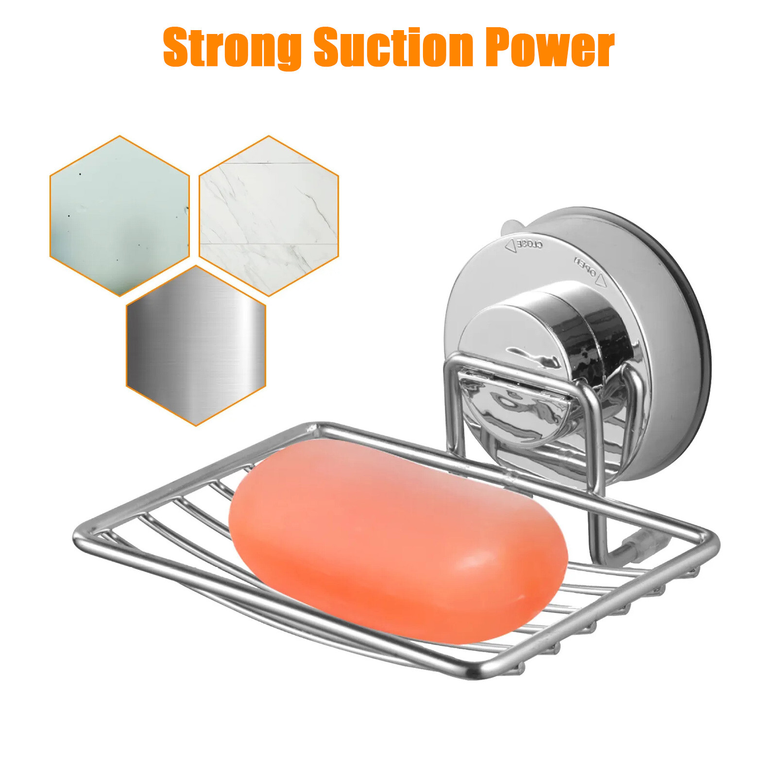 Soap Dish Mounted Wall Holder Bathroom Shower Basket Storage Box Stainless Steel