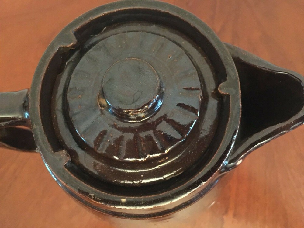 Pottery Large Teapot Coffeepot Rustic Primitive Brown Natural