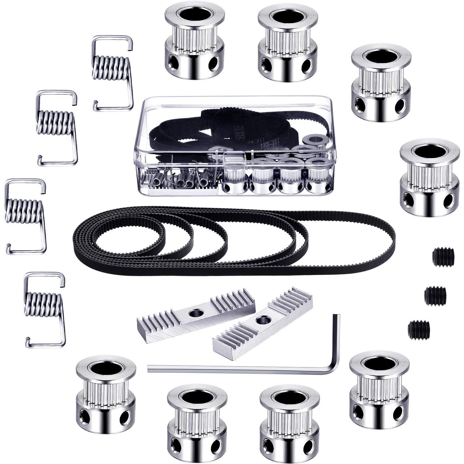 27 Pieces GT2 Timing Belt Pulley Include 8 Timing Belt 6 mm Width, 8 Pieces 20