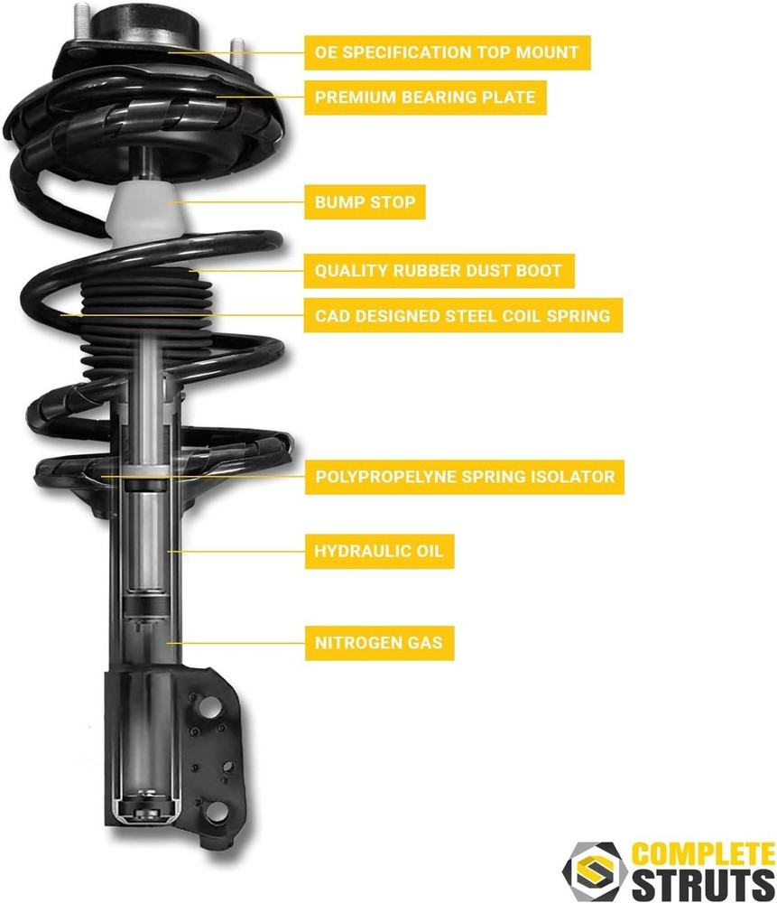 4Pc Front Rear Complete Strut Spring Assembly 2008-2013 Toyota Highlander AWD