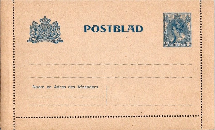 Netherlands Higgins & Gage A11 Unused.