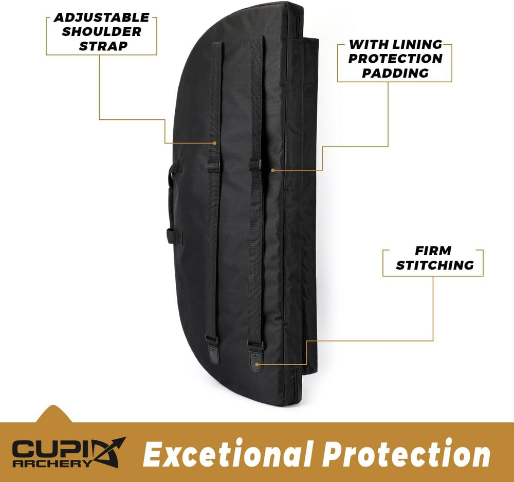 Compound Bow Case Soft Light-Weight Bow Bag with Arrow Pocket and Backpack Strap