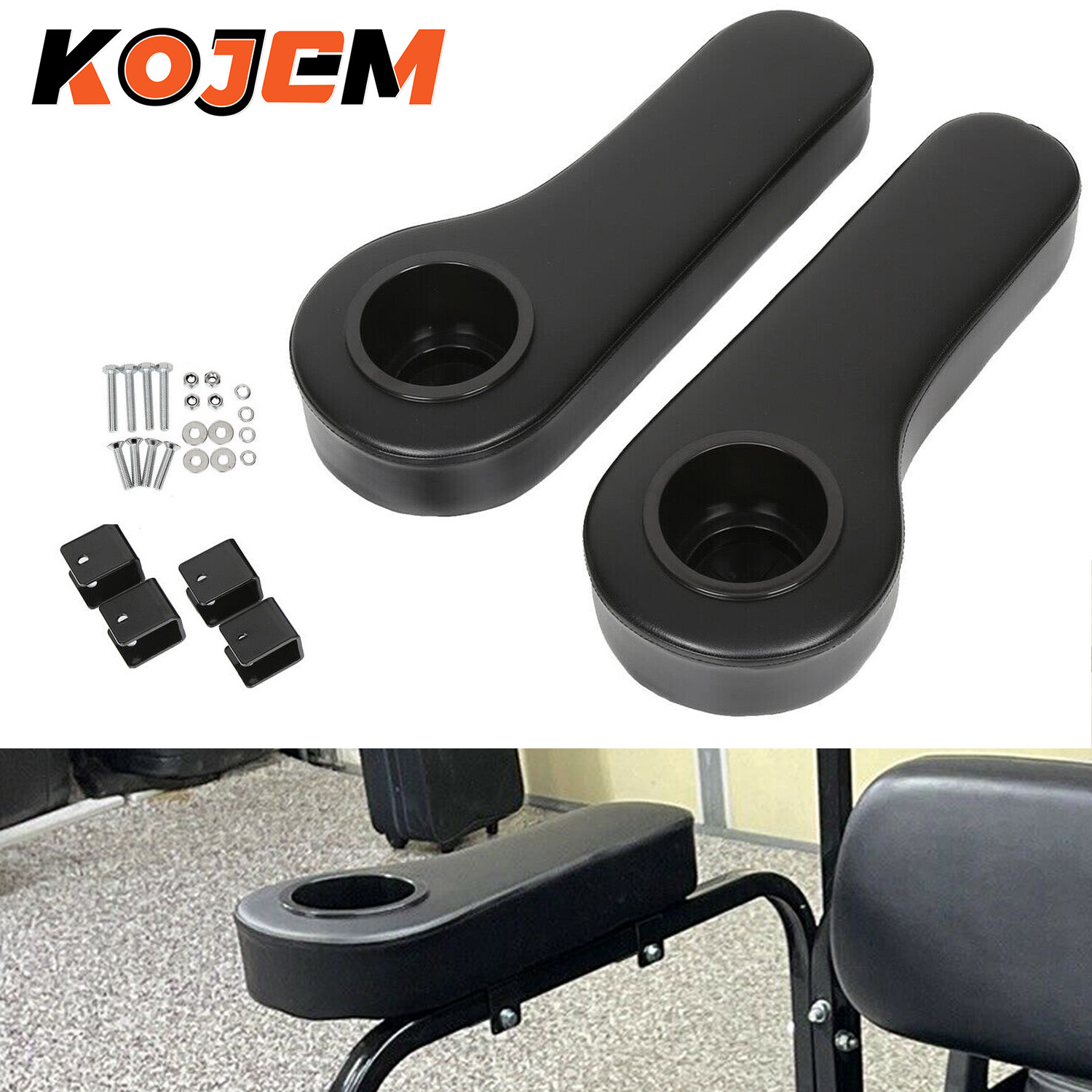 SEAT ARM REST CUSHION CUP HOLDER FIT FOR EZGO/CLUB CAR/YAMAHA GOLF CART PAIR
