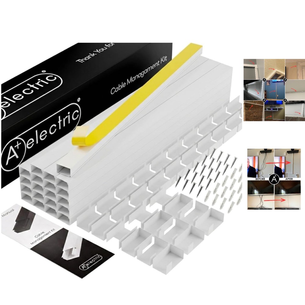 Customizable 315" Cable Raceway Kit - Effortless Installation for Clean Spaces