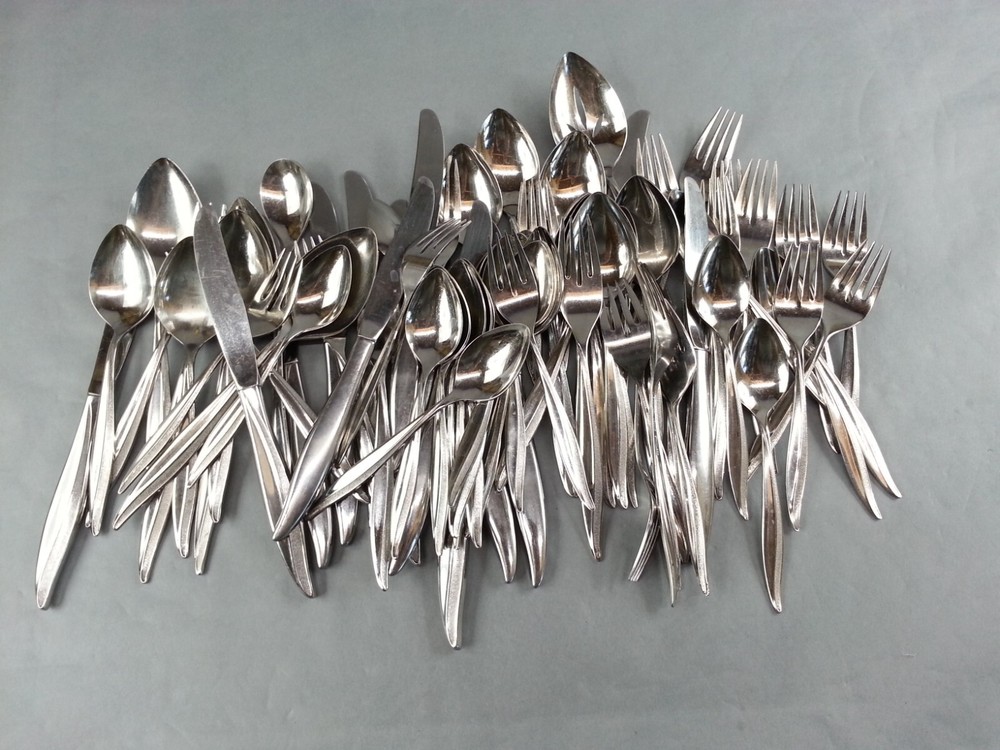 Vtg  86 Piece Stegorcraft Flatware Set Textura Pattern