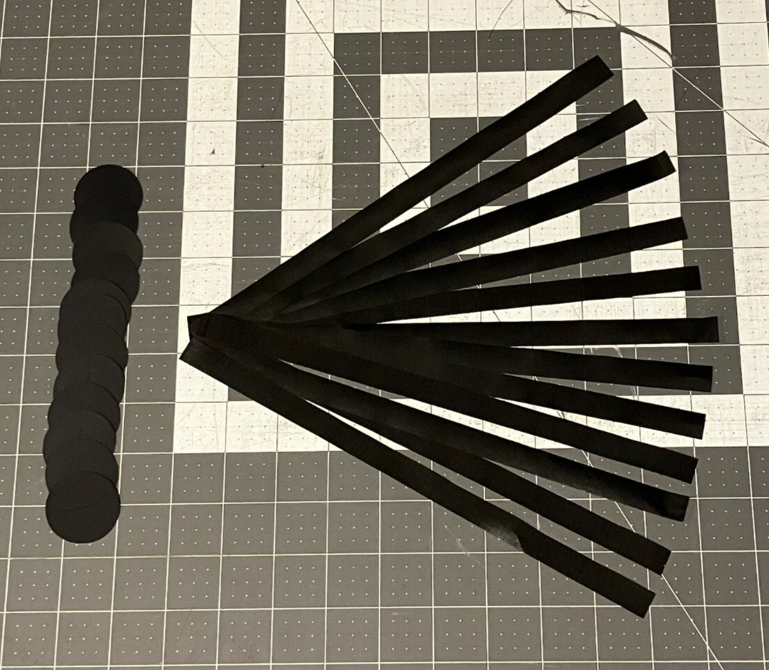 Sail Telltales - Black (Set of 12 with Black Adhesive Disks)