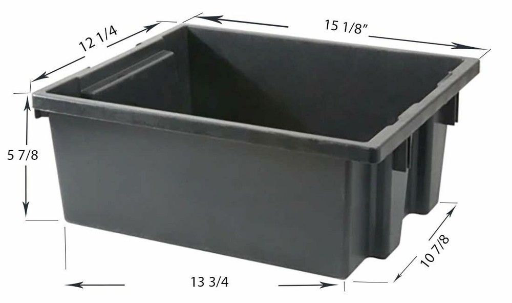 6 Storage Bins, Heavy-Duty Industrial Grade Large Plastic Stackable Containers
