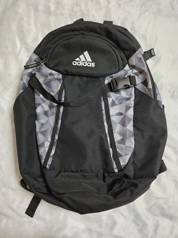 Adidas Backpack Bat Pack Baseball Softball Equipment Black Gray EUC
