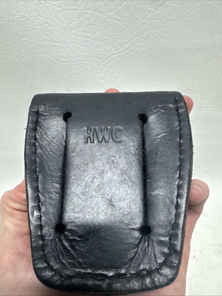 HWC Handcuff Case Black Leather Case Law Enforcement Security