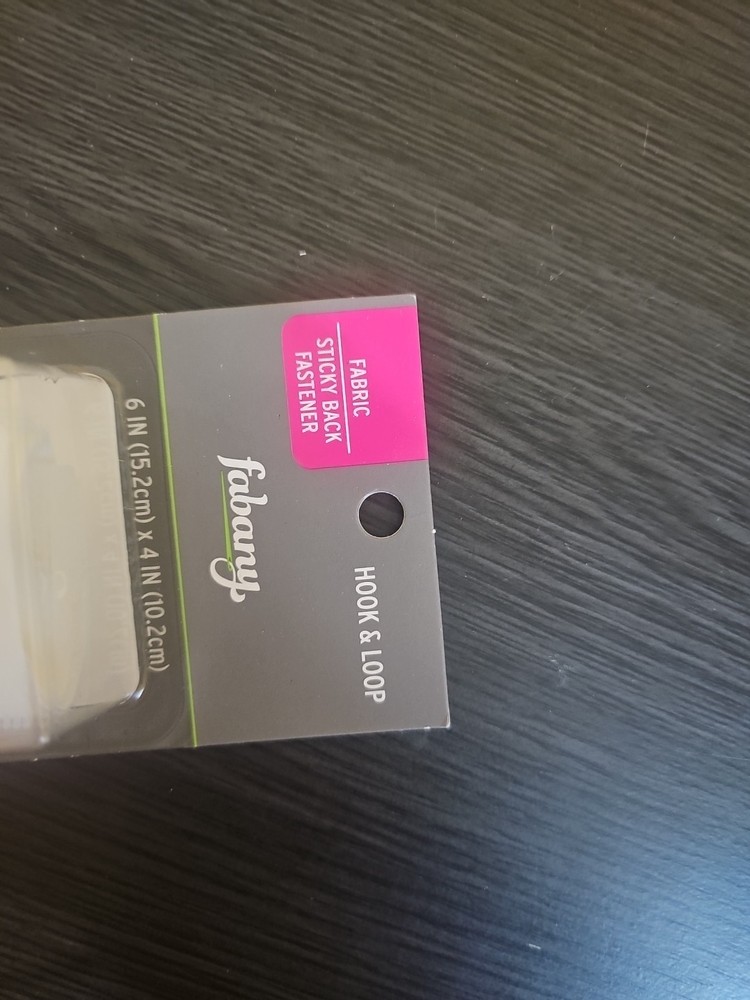 New Fabany Fabric Sticky Back Fastener Hook & Loop White Rectangle 6inx4in White