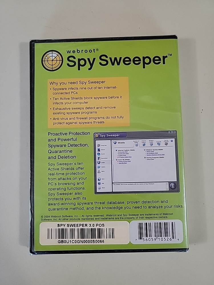 Webroot Spy Sweeper CD Rom Brand New In Plastic Wrap 2004