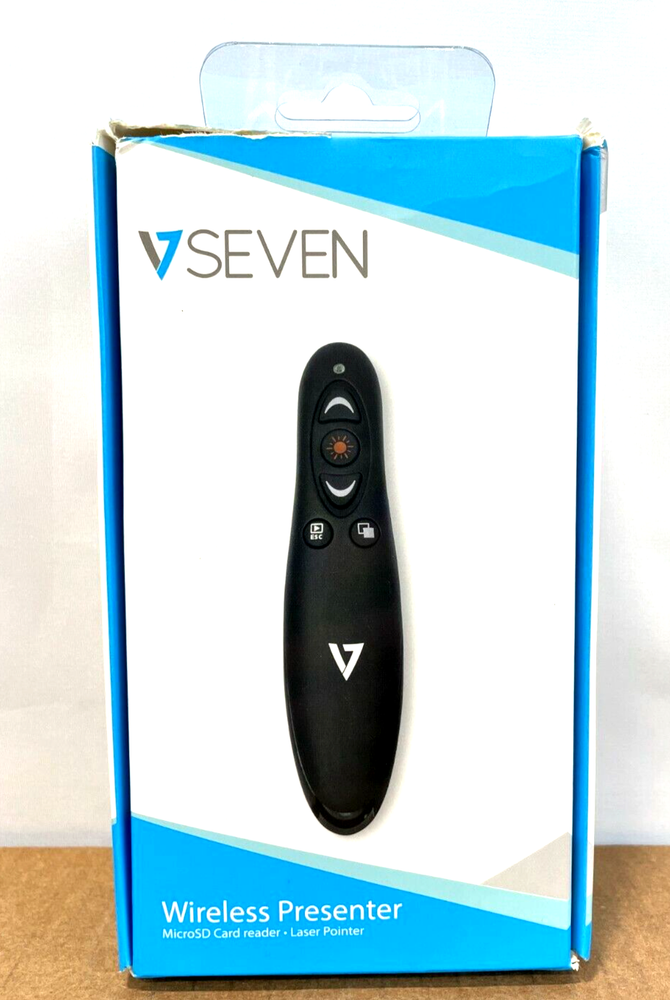 V7 Wireless Presenter Pro Pointer WP1000-24G-19NB Black ✅❤️️✅❤️️ NEW OPEN BOX