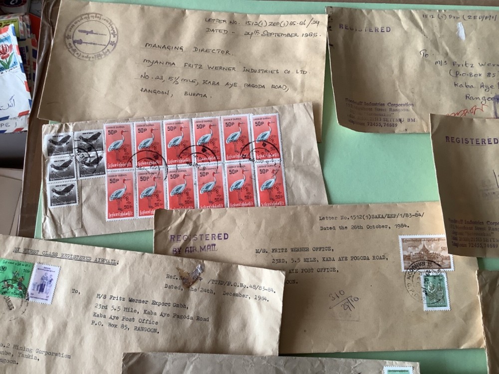 Burma postal covers 9 items Ref A1845