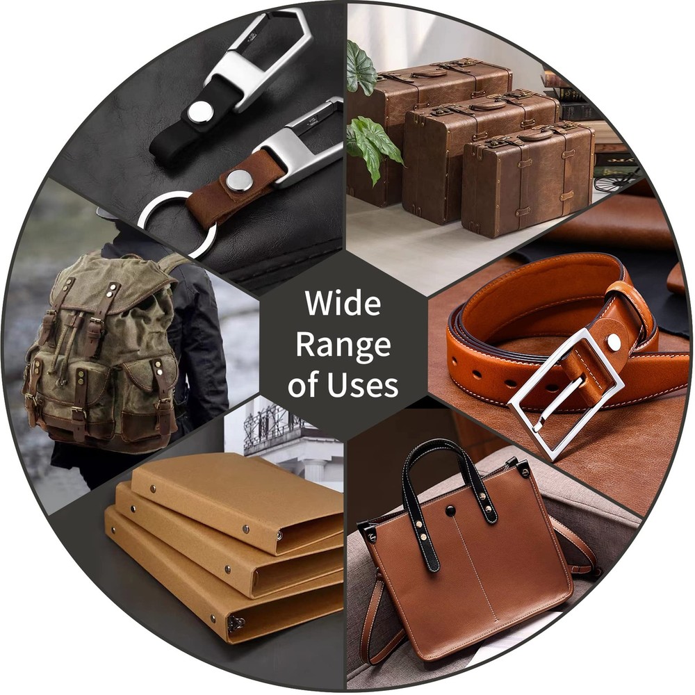 75 Sets Chicago Screws Assorted Kit 5 Color Leather Rivets Screw Rivets Flat ...