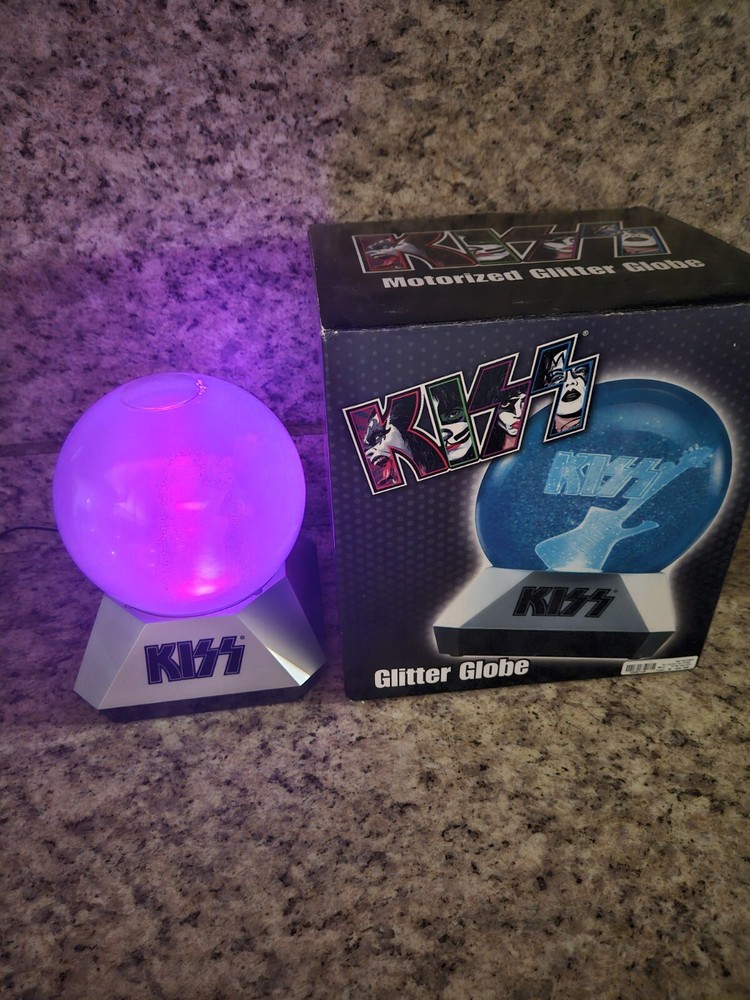 KISS 2003 Motorized Glitter Globe Spencer's Signature Network Lighted W Box