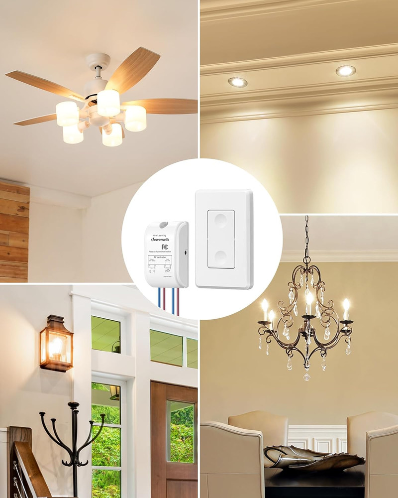 Wireless Light Switch, No Wiring, Programmed and Expandable, 100 Ft