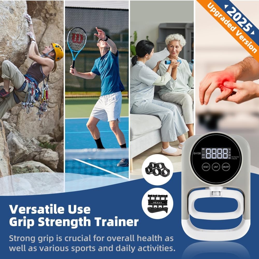 Grip Strength Tester Hand Gripper - Trainer Gray