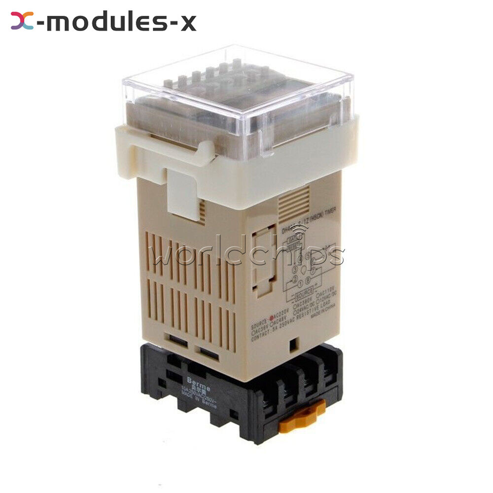 DH48S-S Digital AC 220V Precision Programmable Time Delay Relay + Socket Base