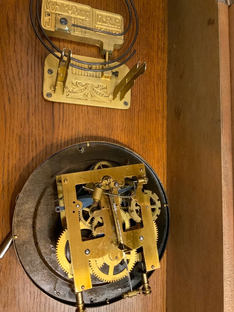 Antique German Junghans Wall Clock , Oak, 1900s