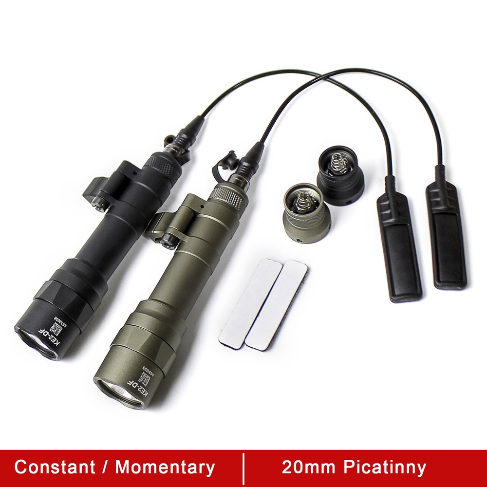 Tactical For M640DF Dual Fuel LED Flashlight With Switch Offset side Mount Rail