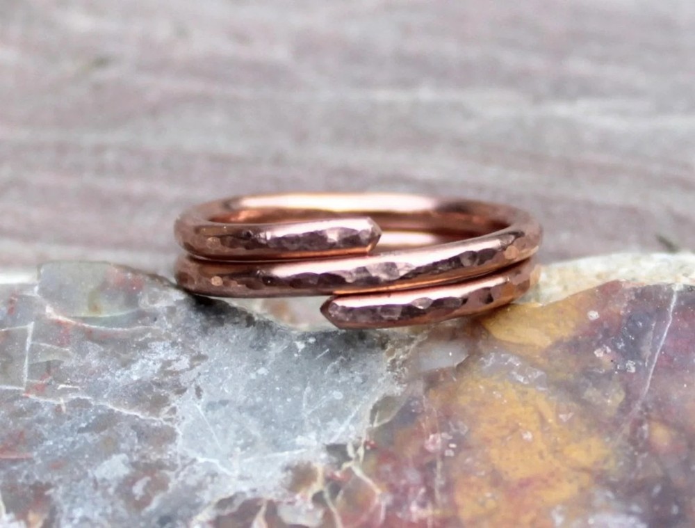 Solid Copper Minimalist Healing Ring Handmade Unisex Thumb Ring, Band Ring