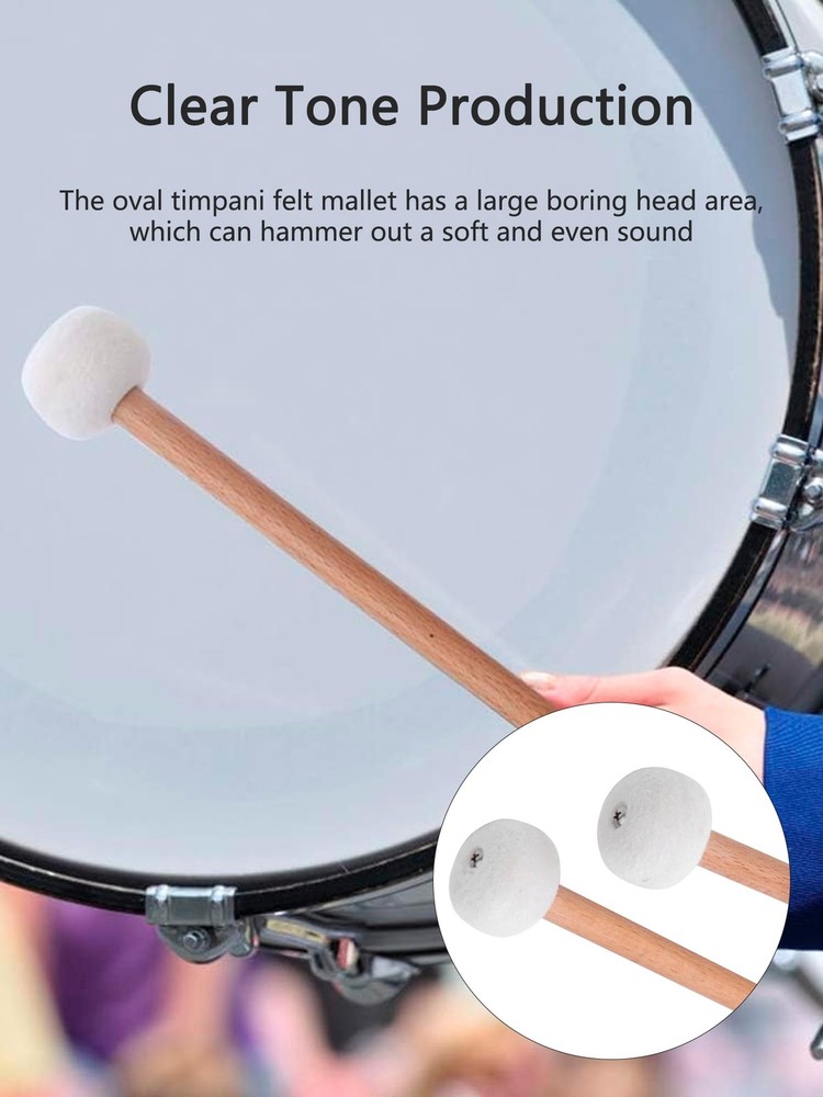 Soft Felt Drum Mallets Set Percussion Timpani Snare Drum Sticks