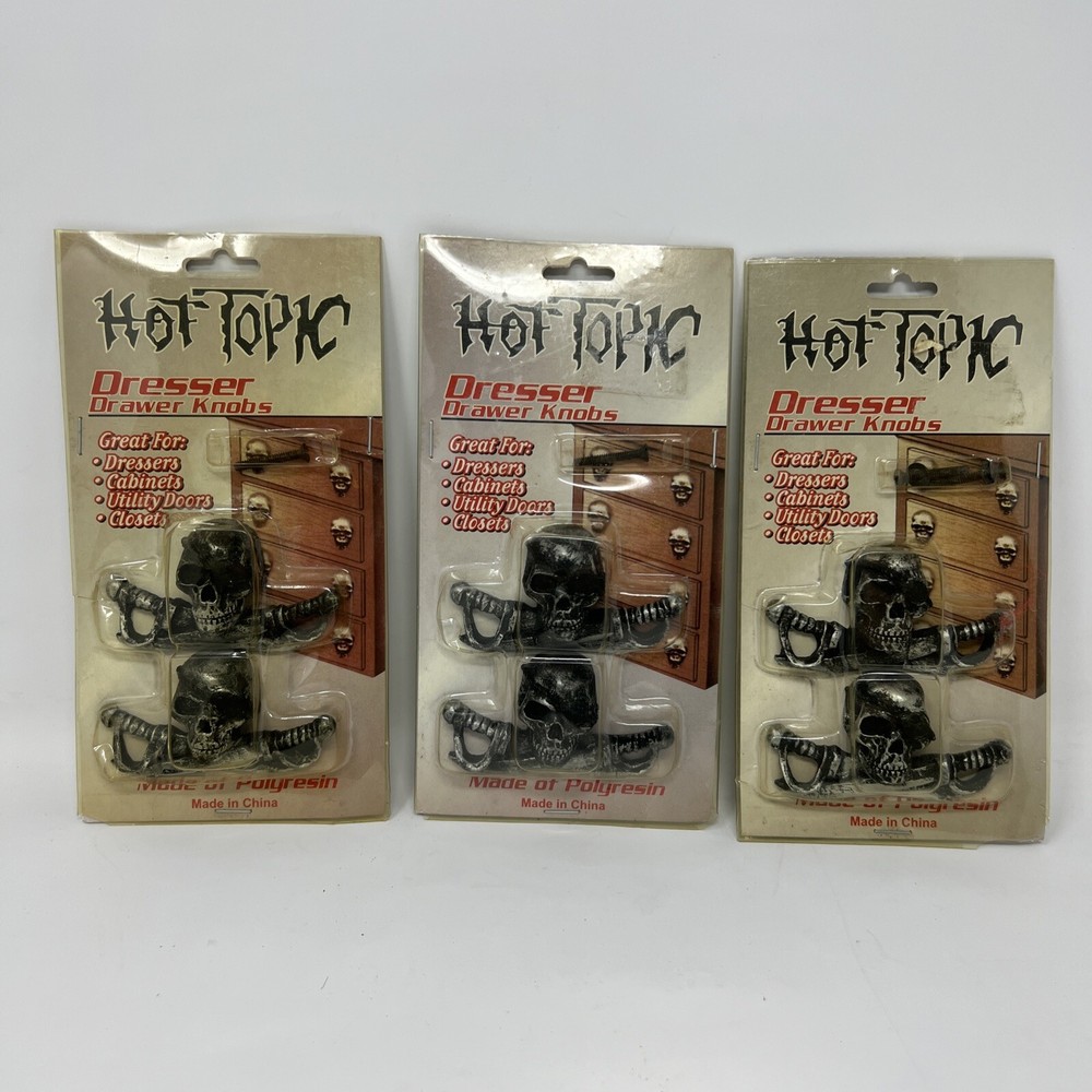 Hot Topic Vintage Skull Pirate Drawer Knobs Pulls 1 Complete 2 Incomplete