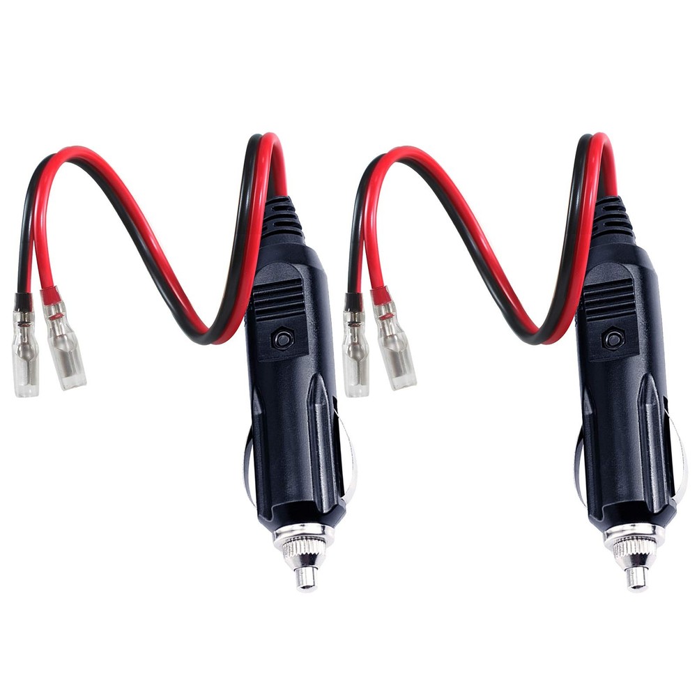 [1PACK] 12Volt Replacement Cigarette Lighter Male Plug with Leads - Car 1PACK