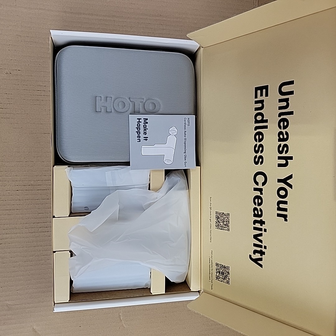 HOTO Cordless Auto Dispensing Glue Gun with 60 Pcs Glue Sticks & Charging Cable