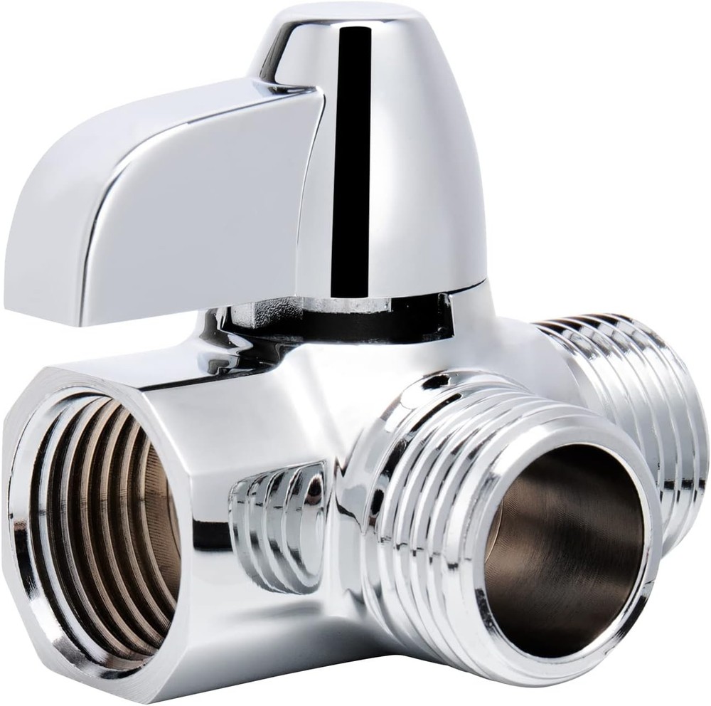 Solid Brass G1/ Shower Arm, 3-Way Diverter Vae for Handheld and