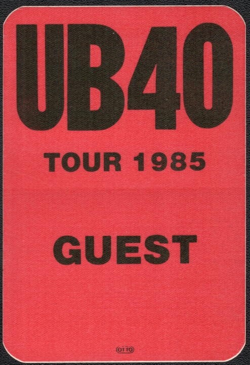 UB40 Backstage Pass - 1985 Cloth Pass