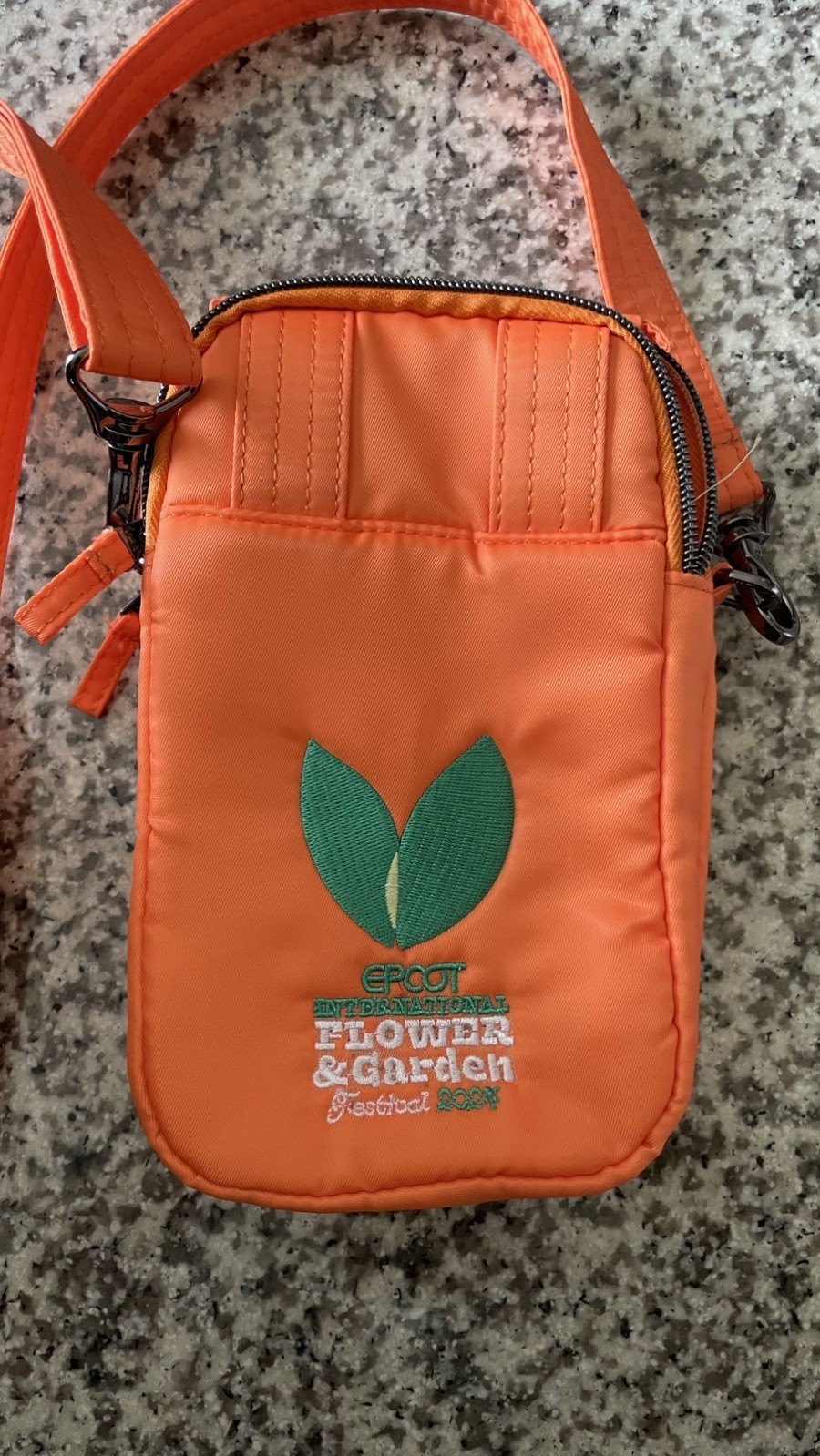 Disney Parks Epcot Flower Garden 2024 Orange Bird Lug Mini Skeeter Crossbody Bag