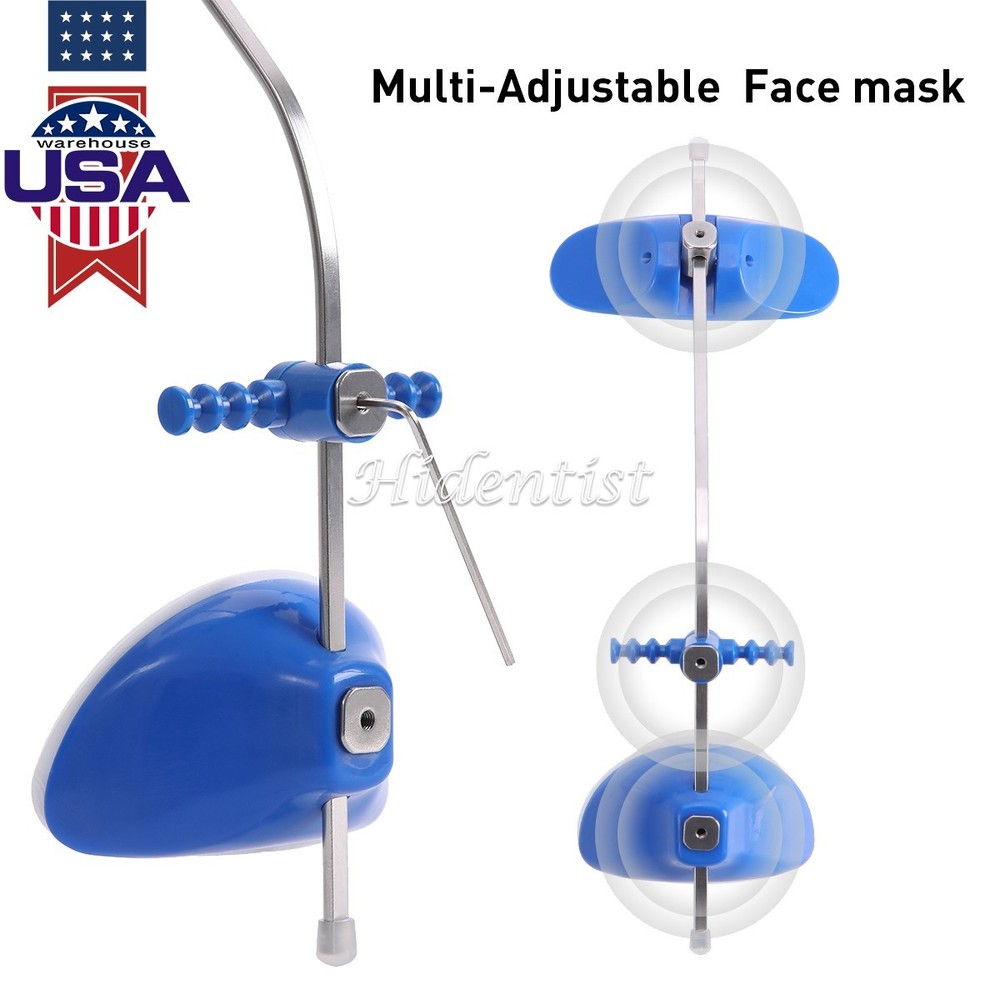 Dental Orthodontic Forward Pull Headgear Facemask Adjustable Position Bend Blue