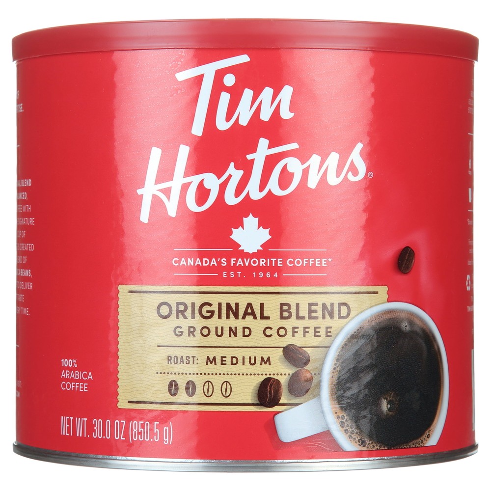 Tim Hortons Original Blend Ground Coffee, 100% Arabica Medium Roast