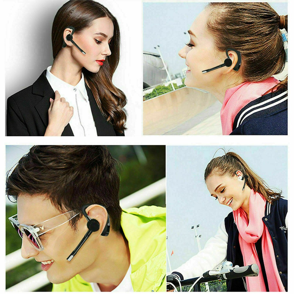 Universal Bluetooth Headset Business Wireless Earpiece for Left and Right Ears