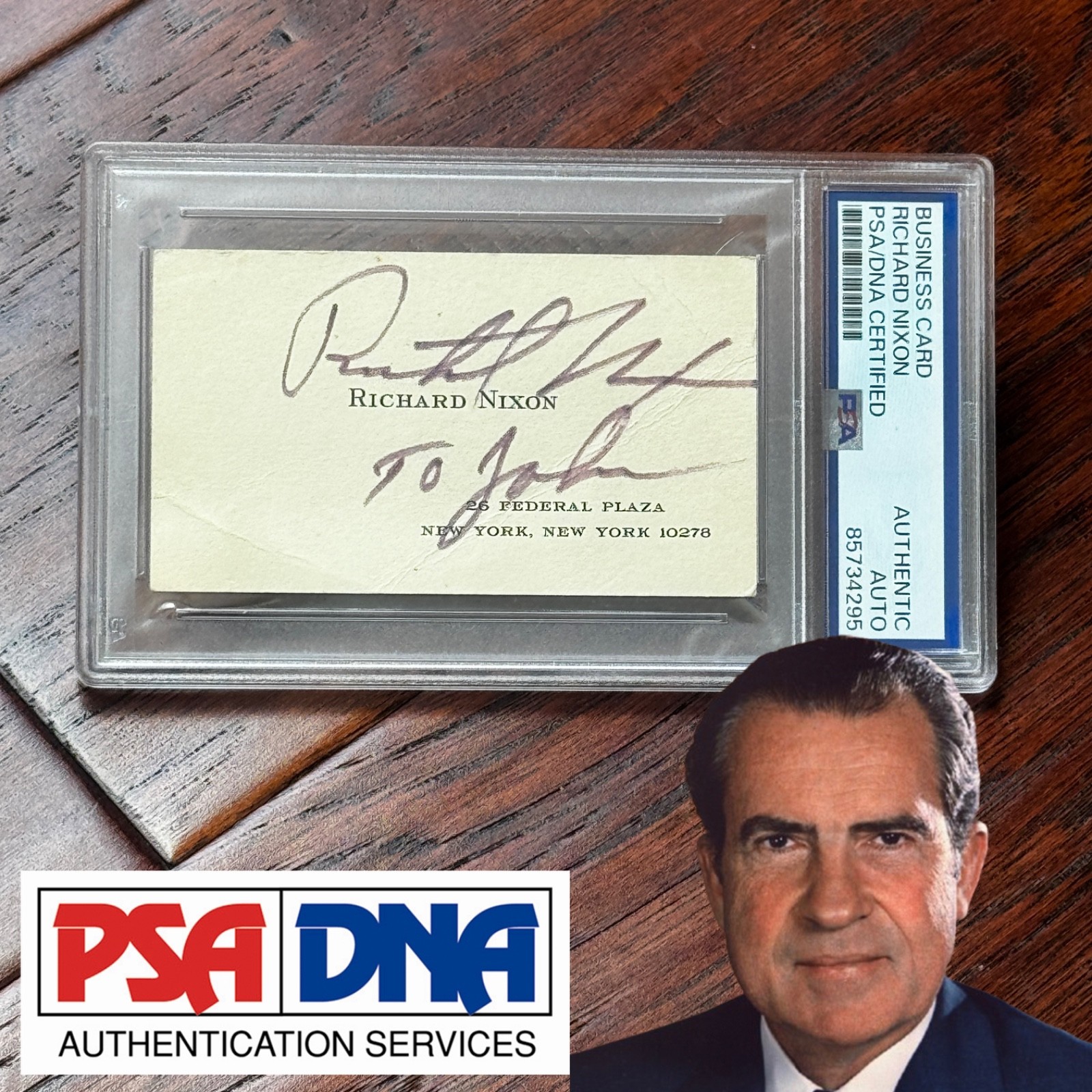 RICHARD NIXON * PSA * Autograph Personal NIXON BUSINESS CARD Signed