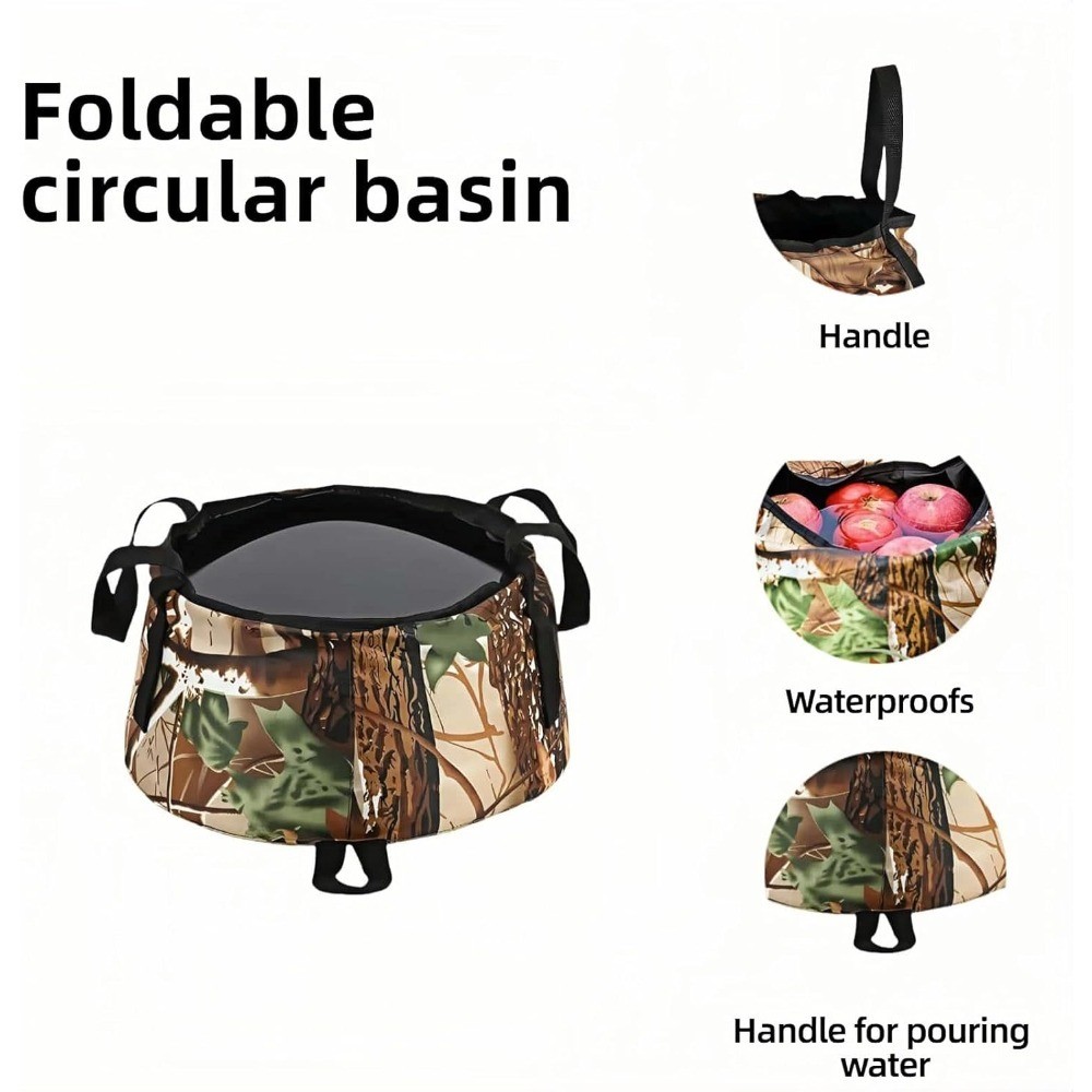 Portable Foldable Sink Bucket for Camping Travel Basin Collapsible Leakproof