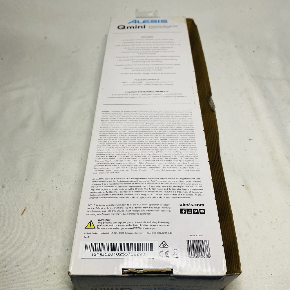 Alesis QMini Compact 32-Key USB MIDI Controller Tested In Box