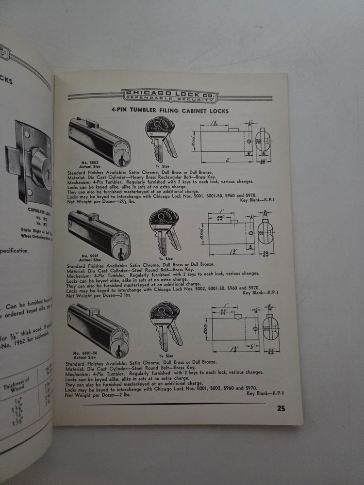 Chicago Lock Company Vintage Catalog
