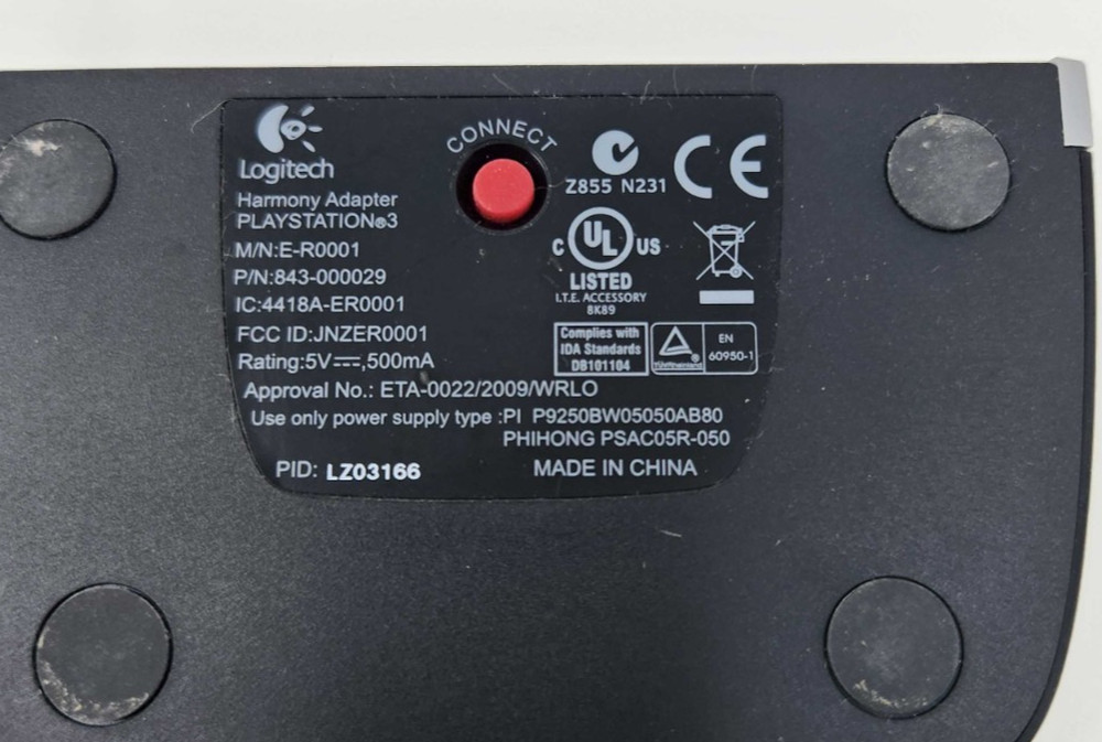 USED LOGITECH HARMONY ADAPTER PLAYSTATION 3 PS3 E-R0001