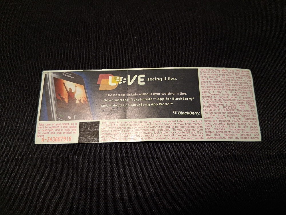 2012 Puscifer Concert Ticket