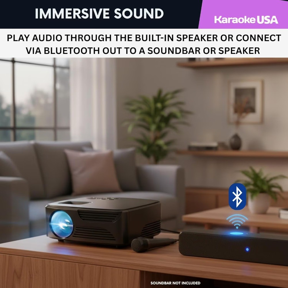 Usa OKPROJ720013M Mini Bluetooth Projector With Screen