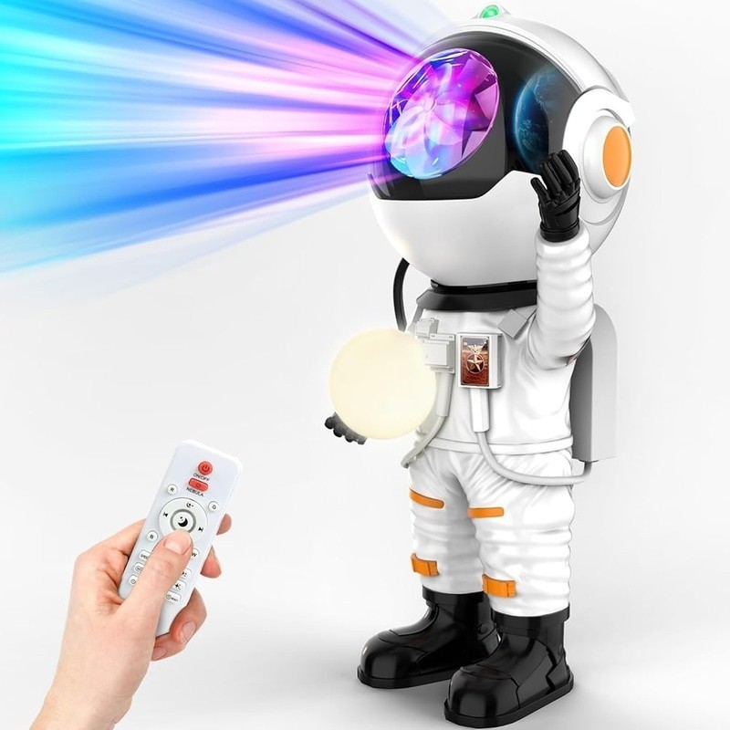 Astronaut Galaxy Projector Night Light 29 Effects Remote Control Auto-Off Timer