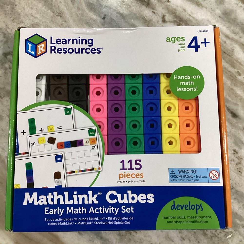 Learning Resources MathLink Cubes 115 pcs STEM Math Activity Set Counting 4+